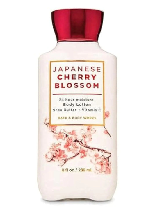 Bath and Body Japanese Cherry Blossom 24 Hour Moisture Super Smooth Body Lotion with Shea Butter Coconut Oil and Vitamin E 8 fl oz / 236 mL
