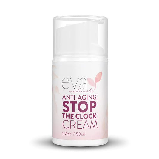Eva Naturals Stop the Clock Anti-Aging Cream (1.7oz) - Face Moisturizer Visibly Reduces Wrinkles Facial Skin Care Products With Glycolic - Moisturizer for Face - Premium Quality Face Cream
