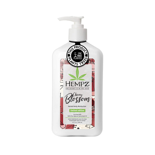 Hempz Body Lotion - Cherry Blossom Limited Edition Daily Moisturizing Cream Shea Butter Aloe Cherry Extract Hand and Body Moisturizer - Skin Care Products Hemp Seed Oil - 17 Fl Oz